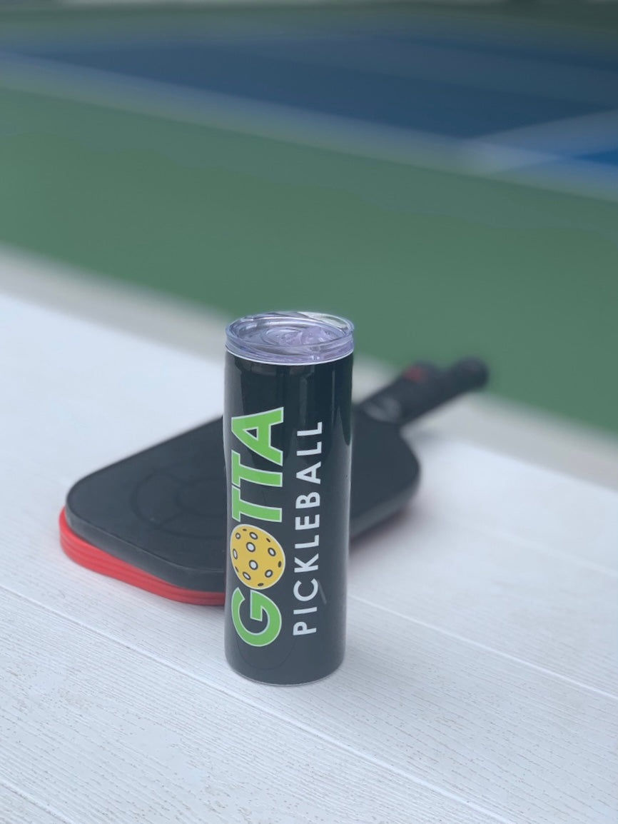 Stainless Steel Tumbler: Gotta Pickleball Green Logo Black