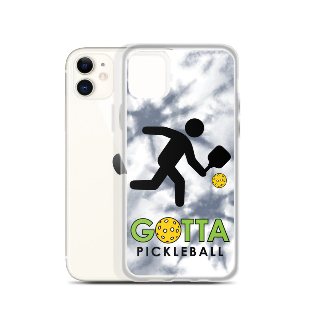 iPhone Case: GOTTA PICKLEBALL WITH OUR MASCOT OZZIE TIE DYE GRAY