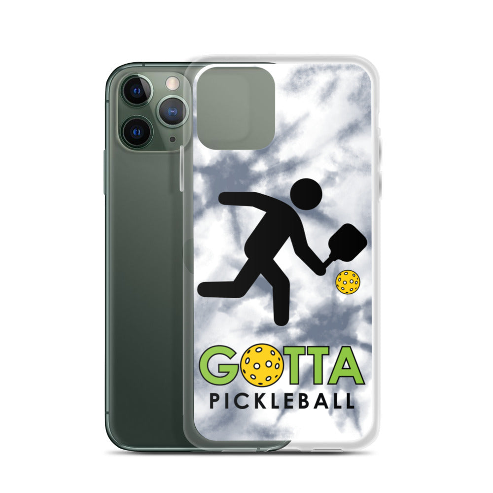 iPhone Case: GOTTA PICKLEBALL WITH OUR MASCOT OZZIE TIE DYE GRAY