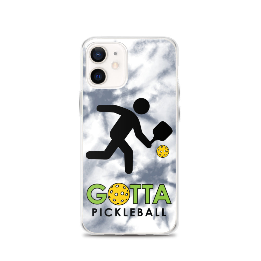 iPhone Case: GOTTA PICKLEBALL WITH OUR MASCOT OZZIE TIE DYE GRAY