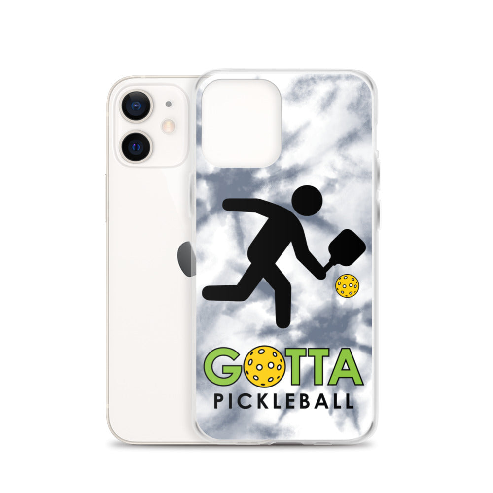 iPhone Case: GOTTA PICKLEBALL WITH OUR MASCOT OZZIE TIE DYE GRAY