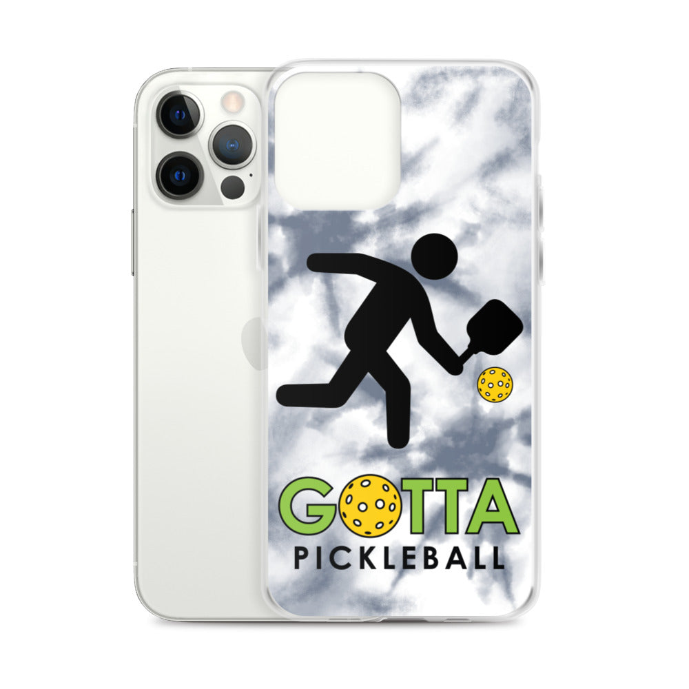 iPhone Case: GOTTA PICKLEBALL WITH OUR MASCOT OZZIE TIE DYE GRAY