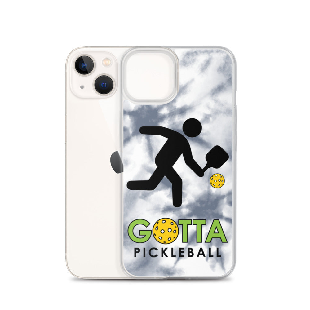 iPhone Case: GOTTA PICKLEBALL WITH OUR MASCOT OZZIE TIE DYE GRAY