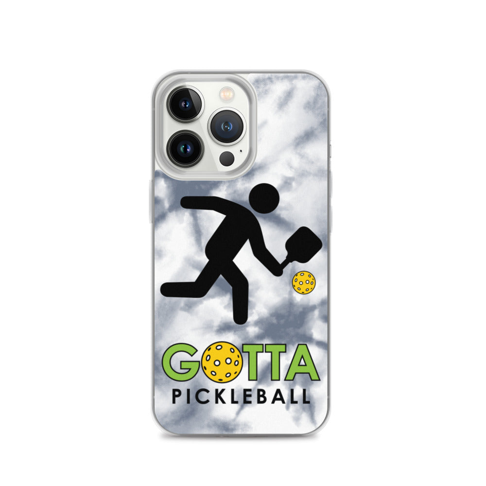 iPhone Case: GOTTA PICKLEBALL WITH OUR MASCOT OZZIE TIE DYE GRAY