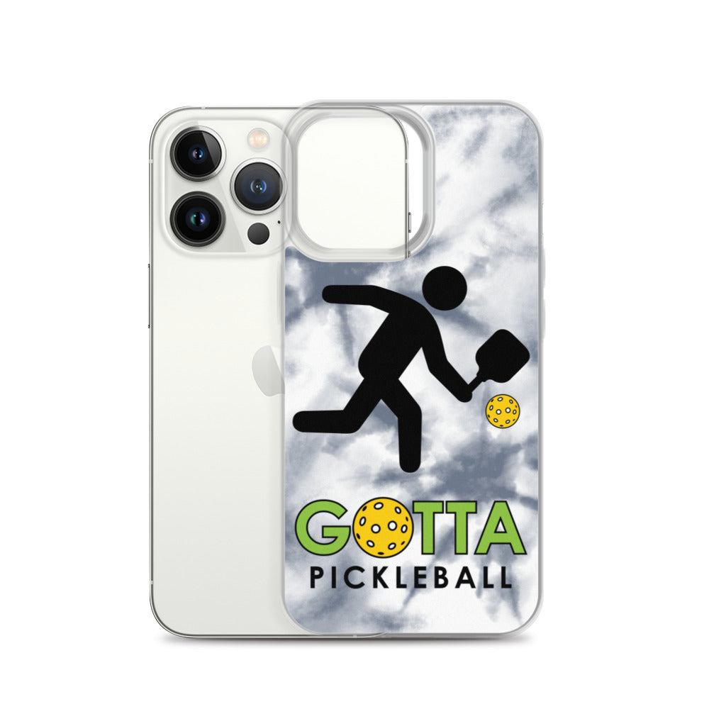 iPhone Case: GOTTA PICKLEBALL WITH OUR MASCOT OZZIE TIE DYE GRAY