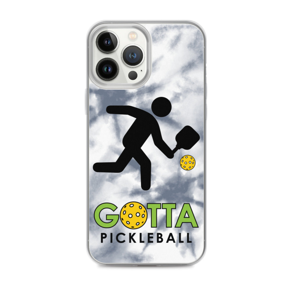 iPhone Case: GOTTA PICKLEBALL WITH OUR MASCOT OZZIE TIE DYE GRAY