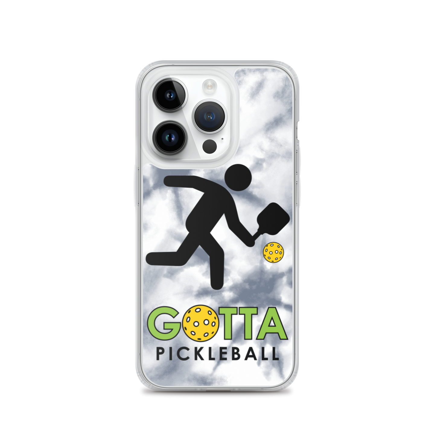 iPhone Case: GOTTA PICKLEBALL WITH OUR MASCOT OZZIE TIE DYE GRAY