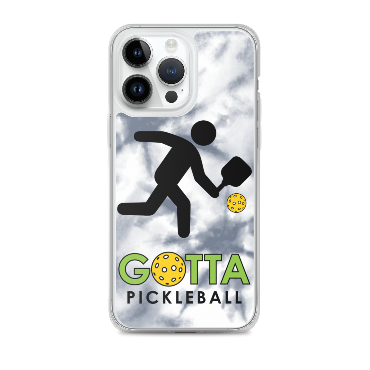 iPhone Case: GOTTA PICKLEBALL WITH OUR MASCOT OZZIE TIE DYE GRAY
