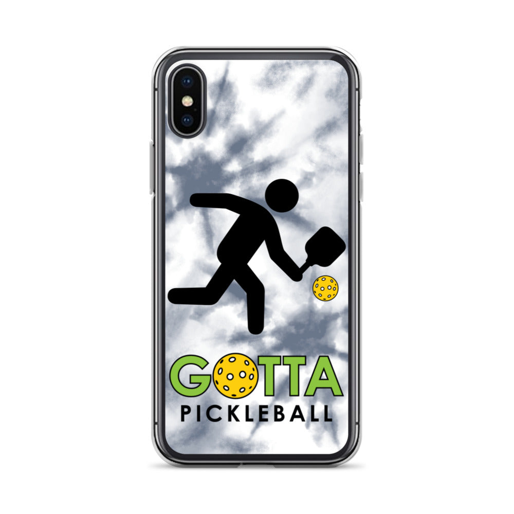 iPhone Case: GOTTA PICKLEBALL WITH OUR MASCOT OZZIE TIE DYE GRAY