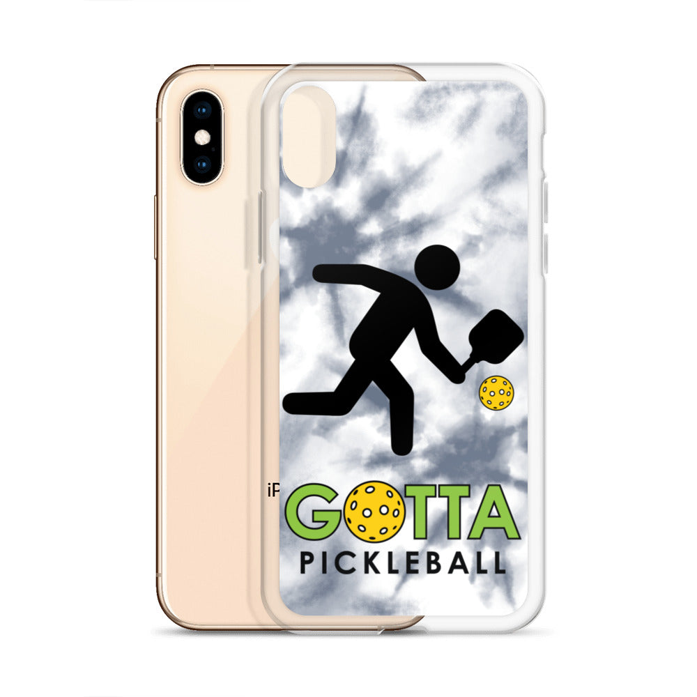 iPhone Case: GOTTA PICKLEBALL WITH OUR MASCOT OZZIE TIE DYE GRAY