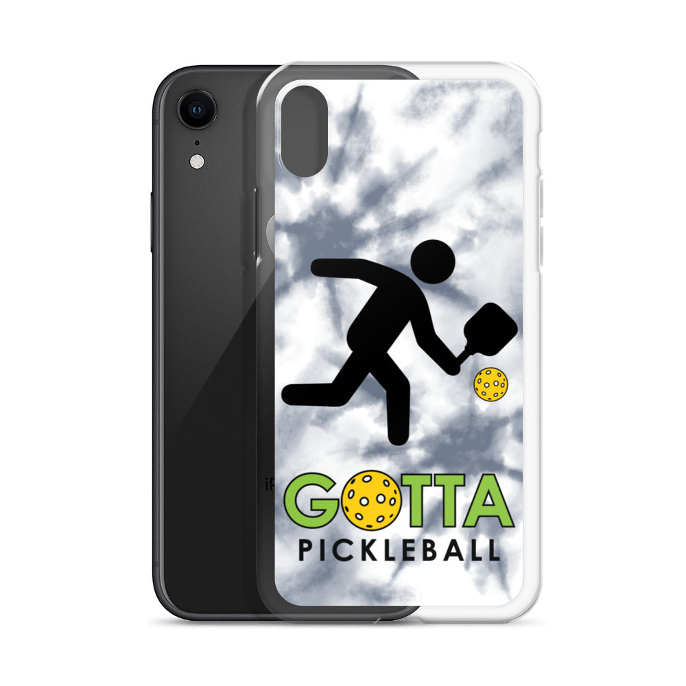 iPhone Case: GOTTA PICKLEBALL WITH OUR MASCOT OZZIE TIE DYE GRAY