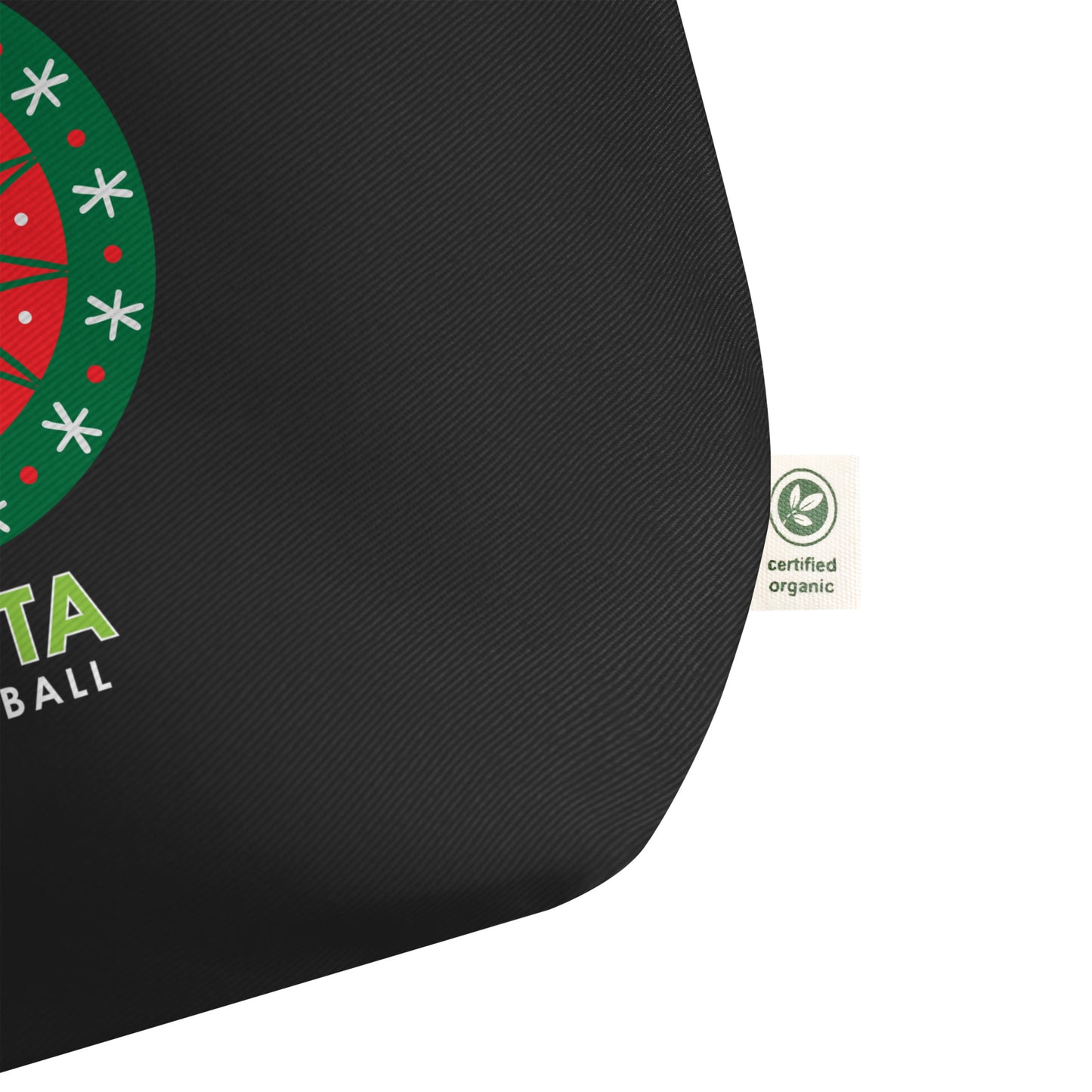 Large organic tote bag: HOLIDAY CHRISTMAS WREATH