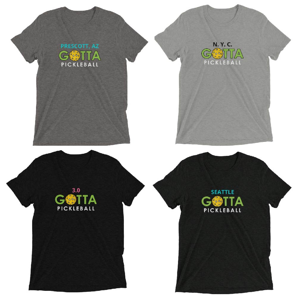 PERSONALIZED PICKLEBALL T-SHIRT: UNISEX: Make a shirt like this with your city and state