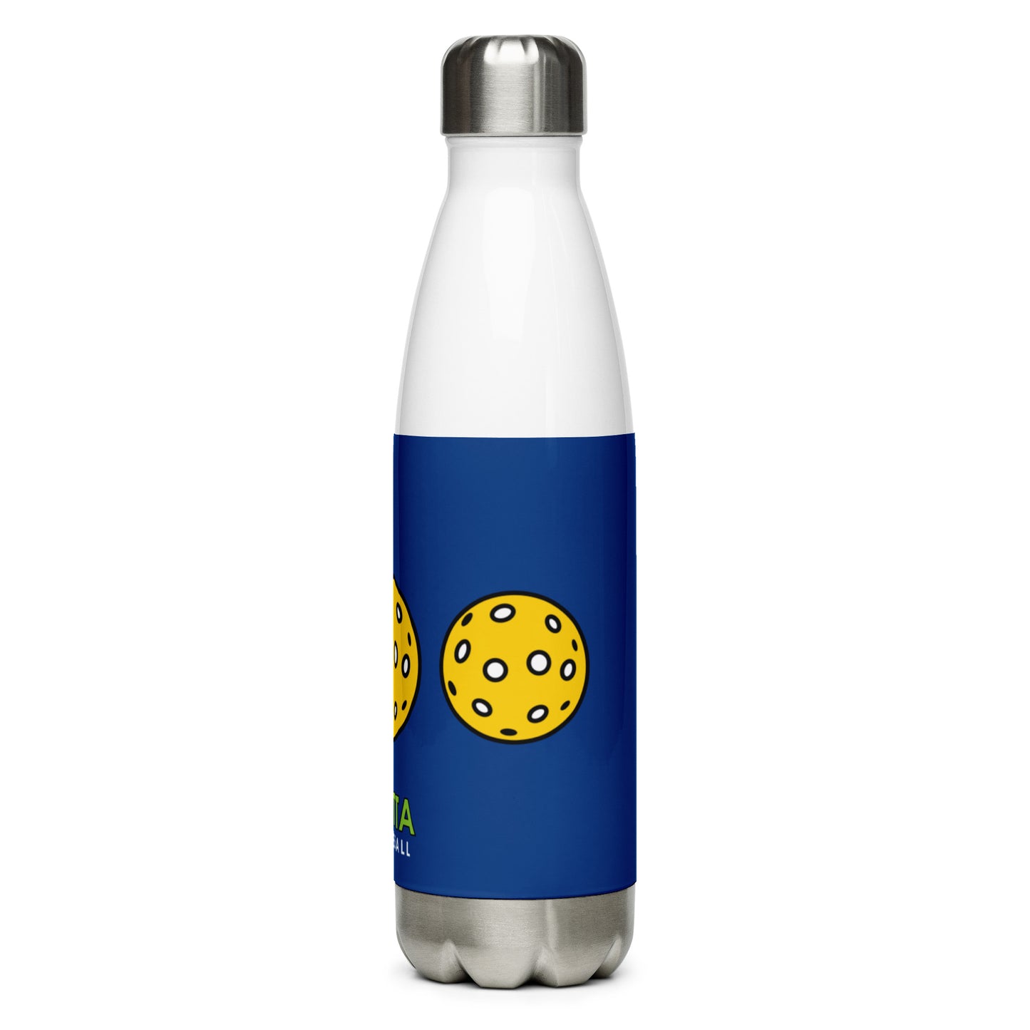 Stainless Steel Water Bottle: Pickleballs Dark Cerulean Blue