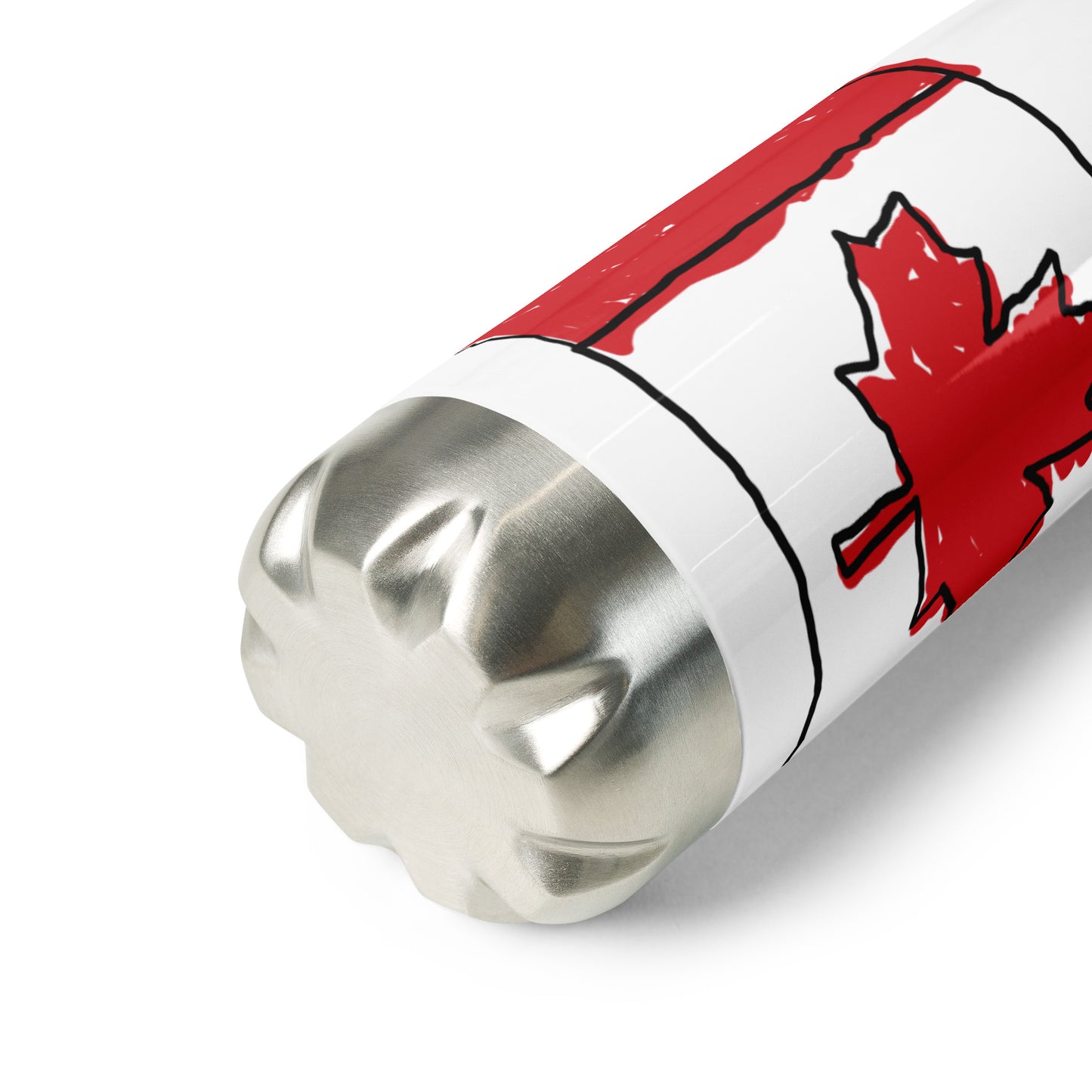 Stainless Steel Water Bottle: Canada Flag Maple Leaf