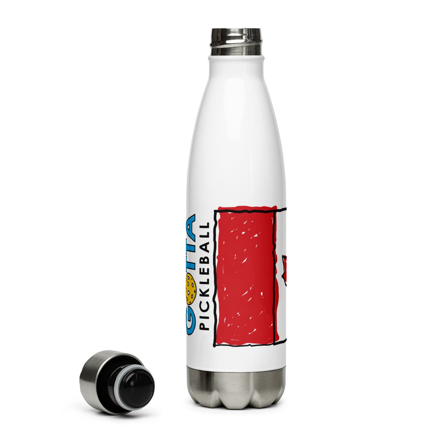 Stainless Steel Water Bottle: Canada Flag Maple Leaf