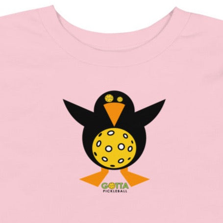 Toddler T-Shirt Cotton: Pickleball Penguin (more colors)
