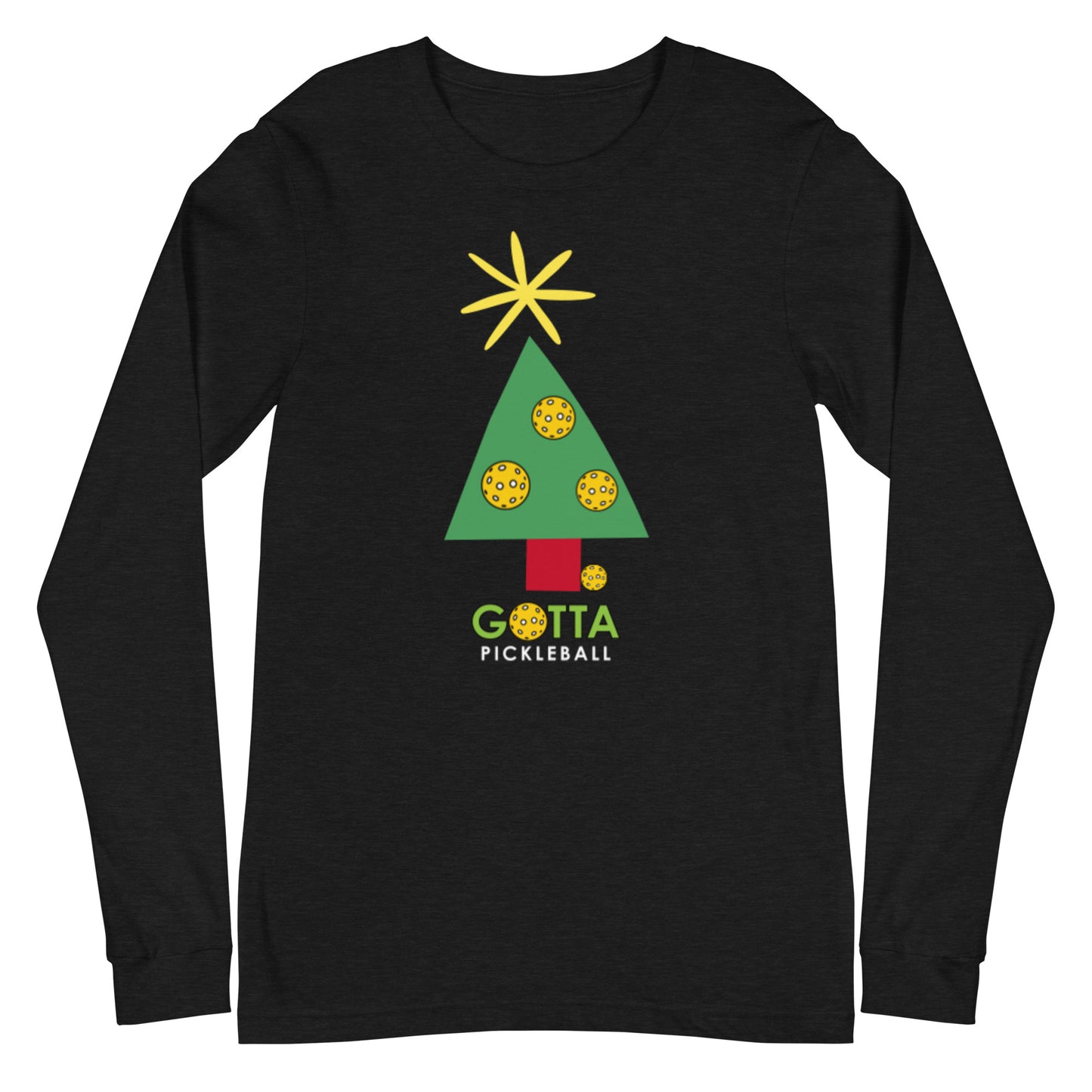 Unisex Long Sleeve Tee: PICKLEBALL CHRISTMAS TREE (more colors)