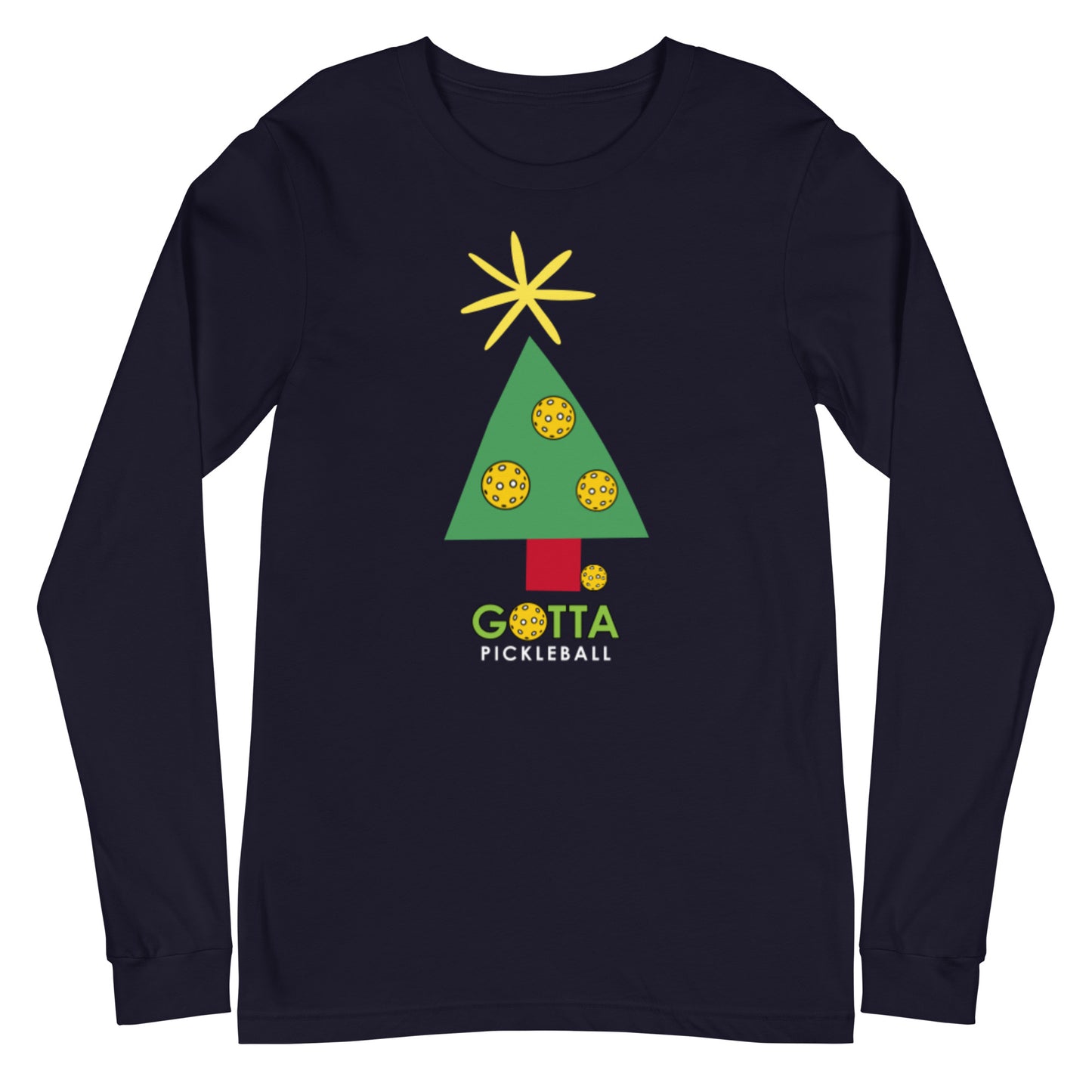 Unisex Long Sleeve Tee: PICKLEBALL CHRISTMAS TREE (more colors)