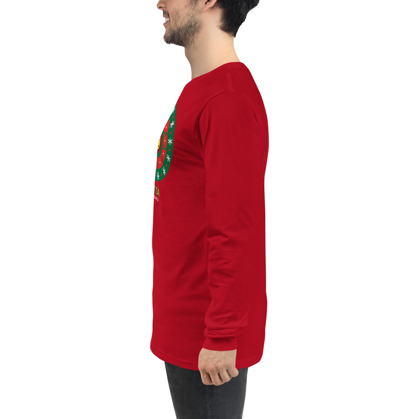 Unisex Long Sleeve Tee: PICKLEBALL CHRISTMAS WREATH (more colors)