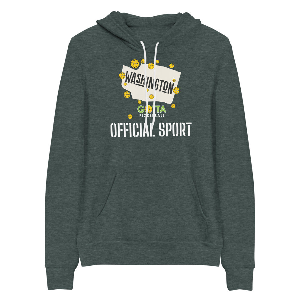 pickleball official sport of Washington state gotta pickleball heather green hoodie