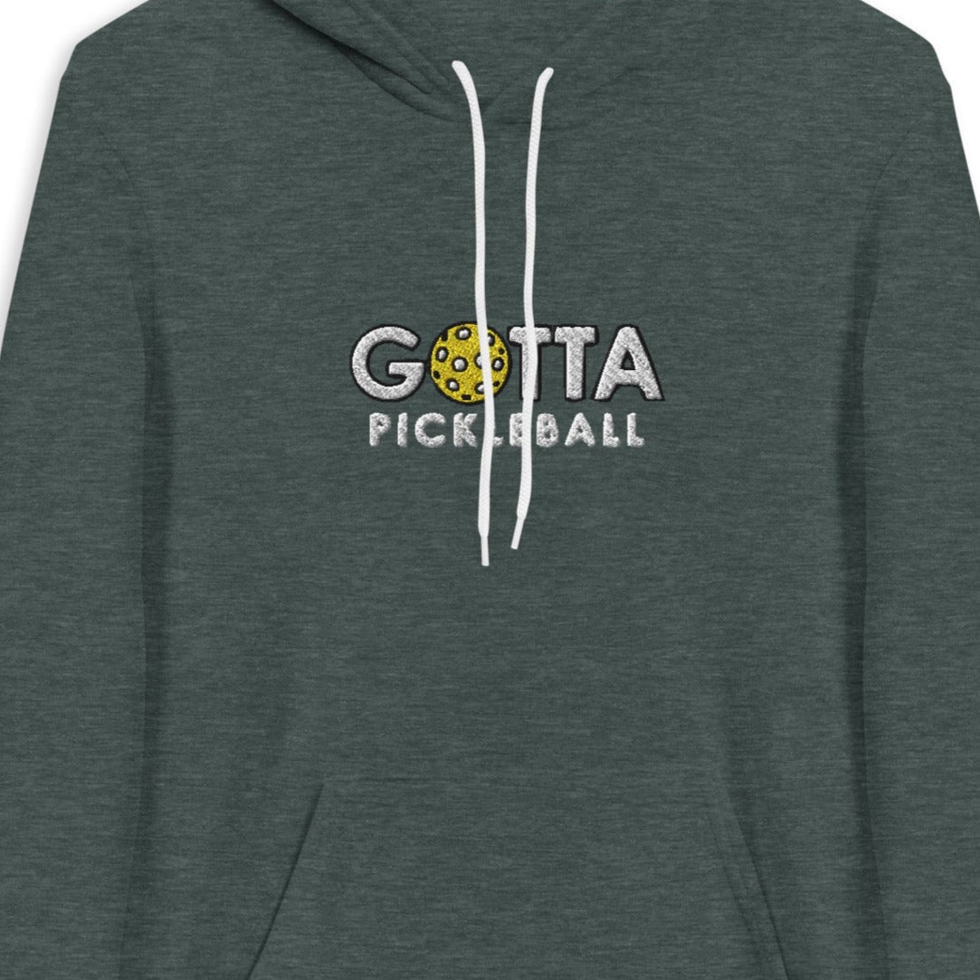 Unisex Hoodie Cotton/Fleece: Embroidered Gotta Pickleball White Logo (more colors)