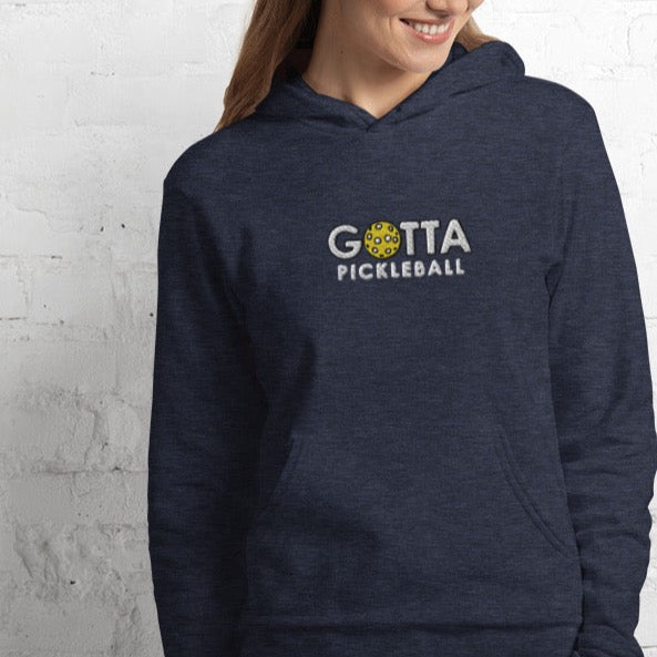 Unisex Hoodie Cotton/Fleece: Embroidered Gotta Pickleball White Logo (more colors)