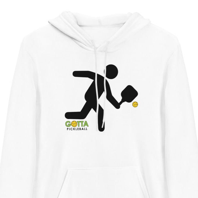 Unisex Hoodie Cotton/Fleece: MASCOT OZZIE GOTTA PICKLEBALL WHITE