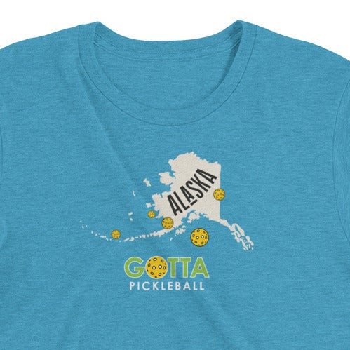 pickleball Alaska state gotta pickleball aqua blue t-shirt with pickleballs