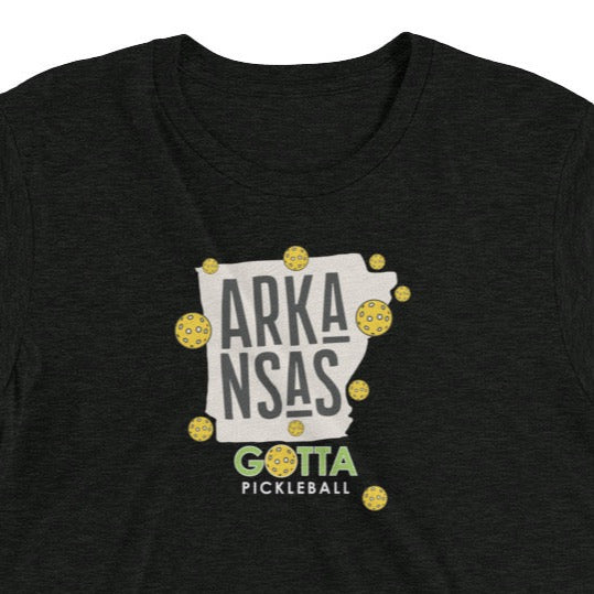 pickleball Arkansas state gotta pickleball charcoal black t-shirt with pickleballs
