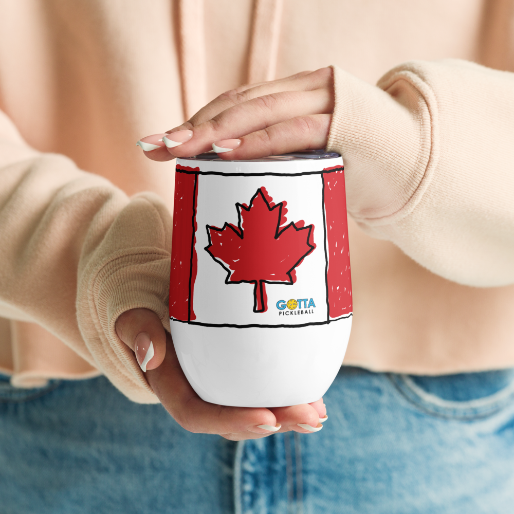 Wine tumbler: Canada Maple Leaf