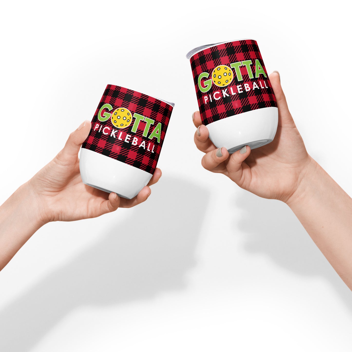 Wine tumbler: Red Plaid