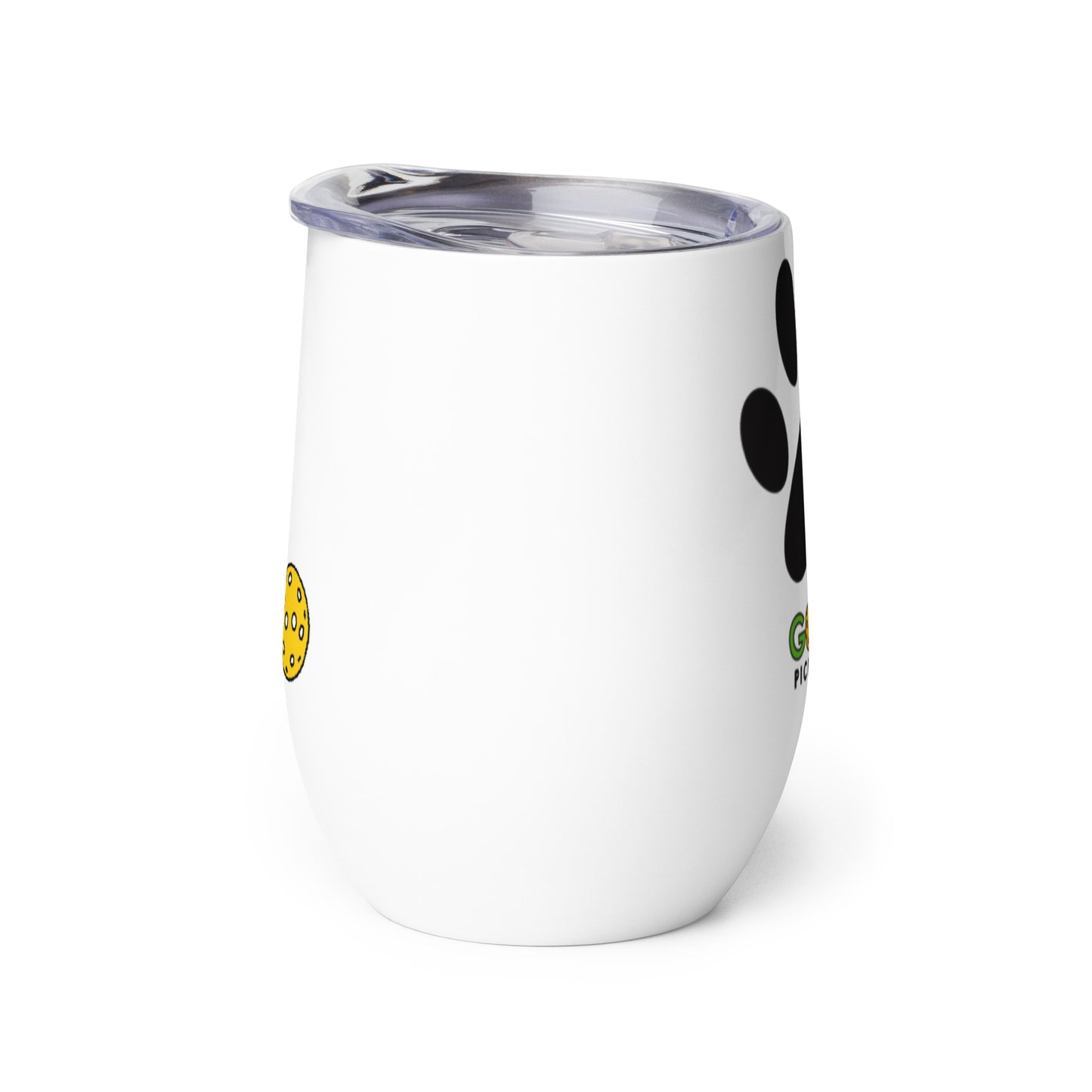 Wine tumbler: Paw Print and Pickleball
