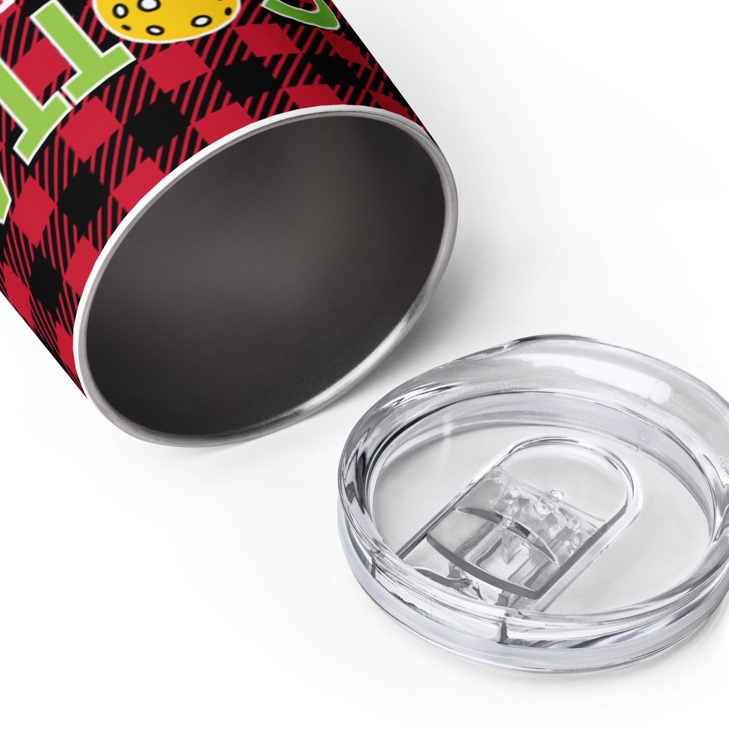 Wine tumbler: Red Plaid