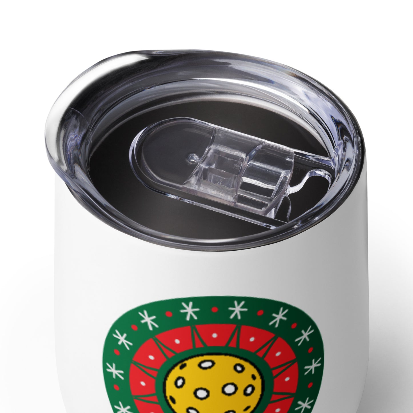 Wine tumbler: Pickleball Christmas Wreath
