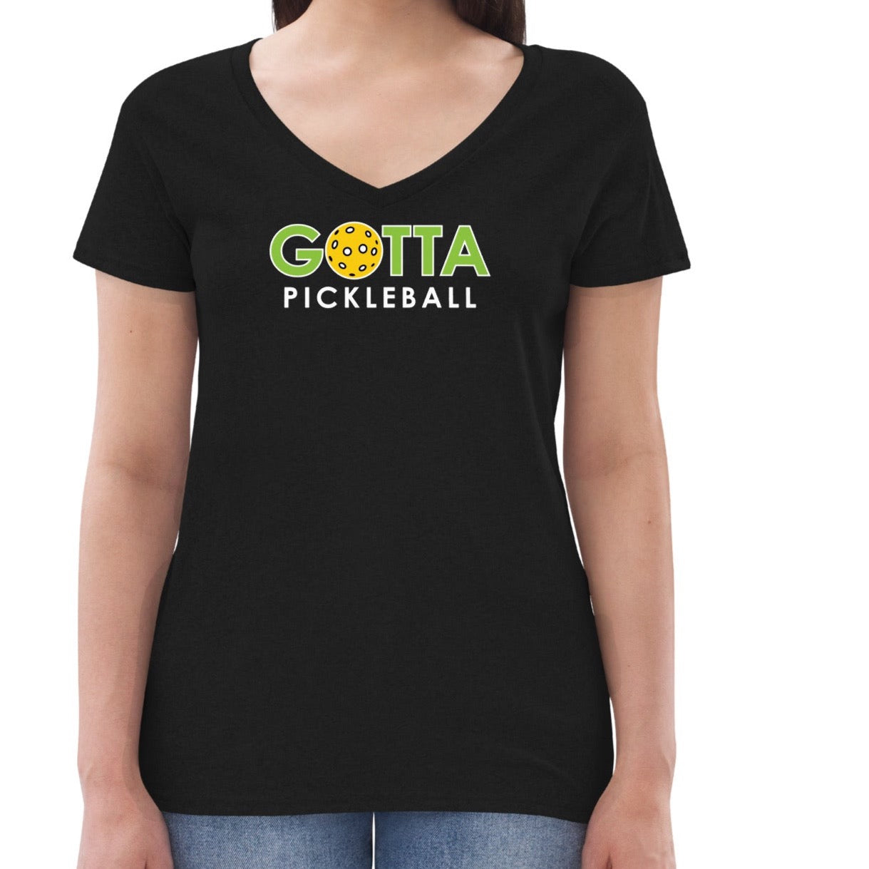 Women's V-Neck: Gotta Pickleball Green Logo (more colors)