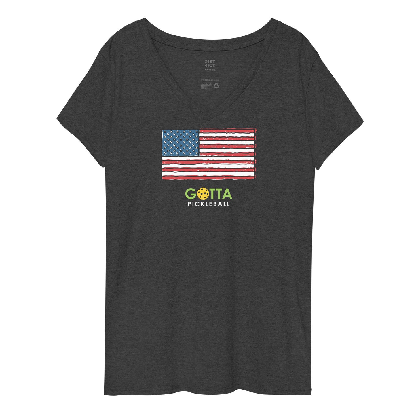 gotta pickleball v-neck t-shirt American flag