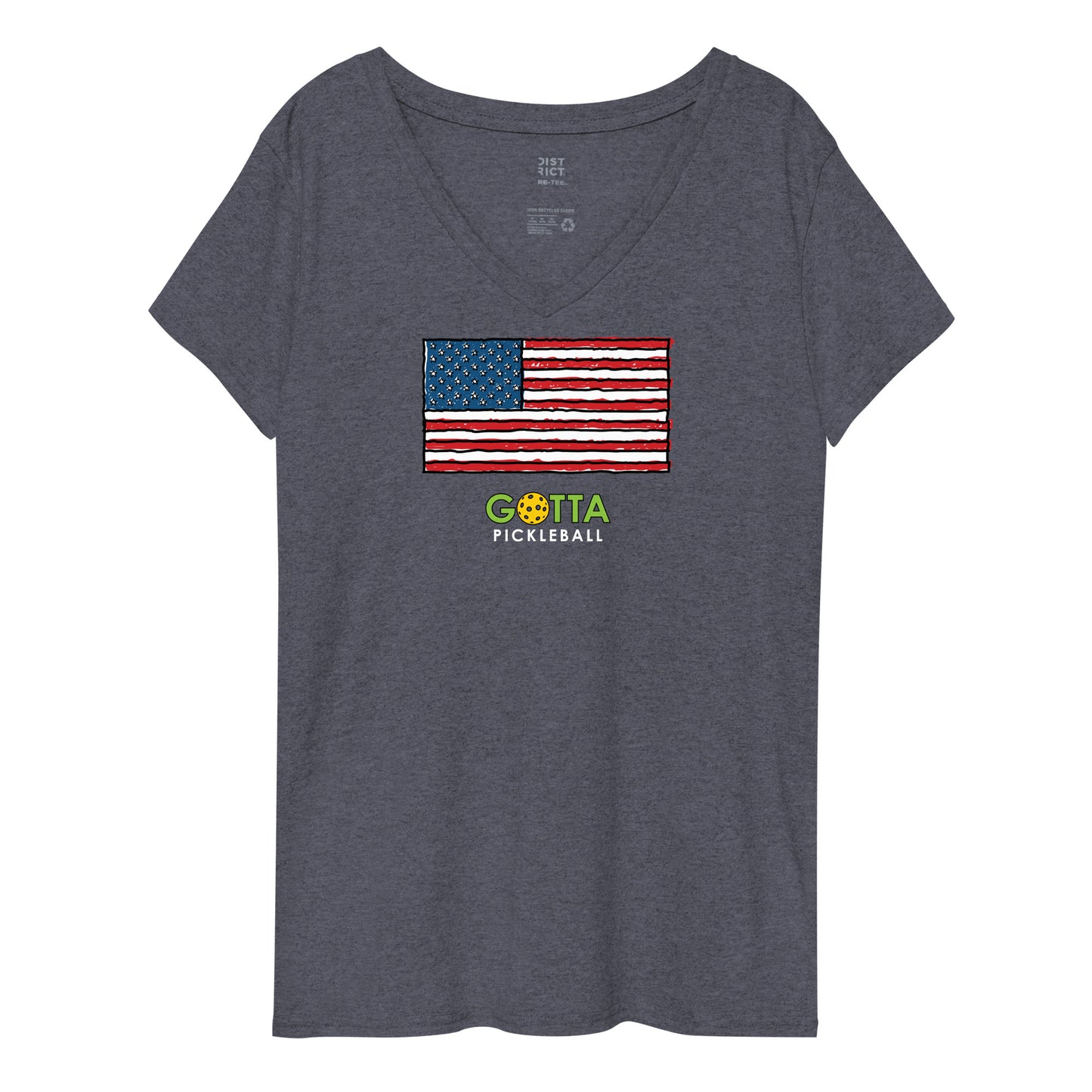 gotta pickleball v-neck t-shirt American flag