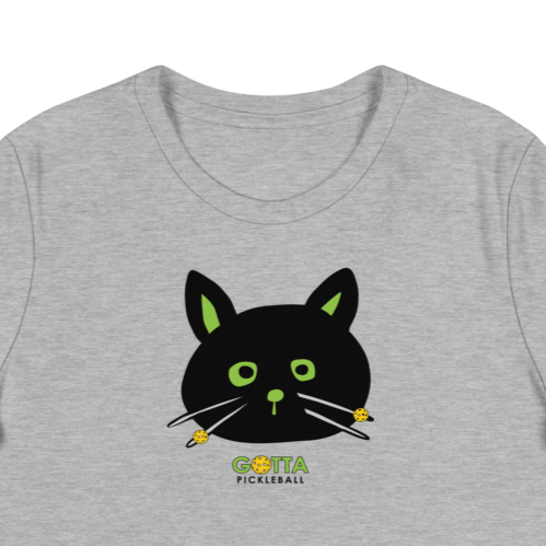 Women's T-Shirt Relaxed:Cat Black Pickleball Whiskers (more colors)