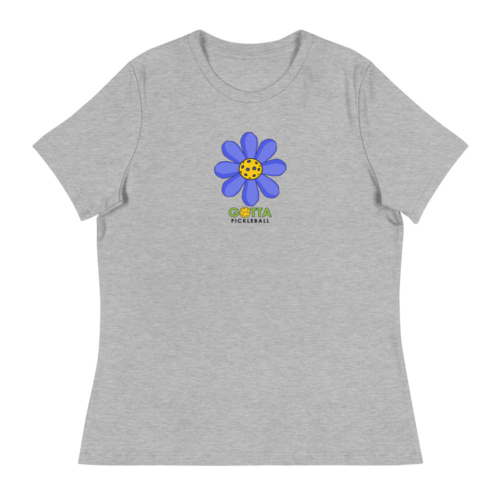 Women's T-Shirt Relaxed: Pickleball Flower Blue (more colors)