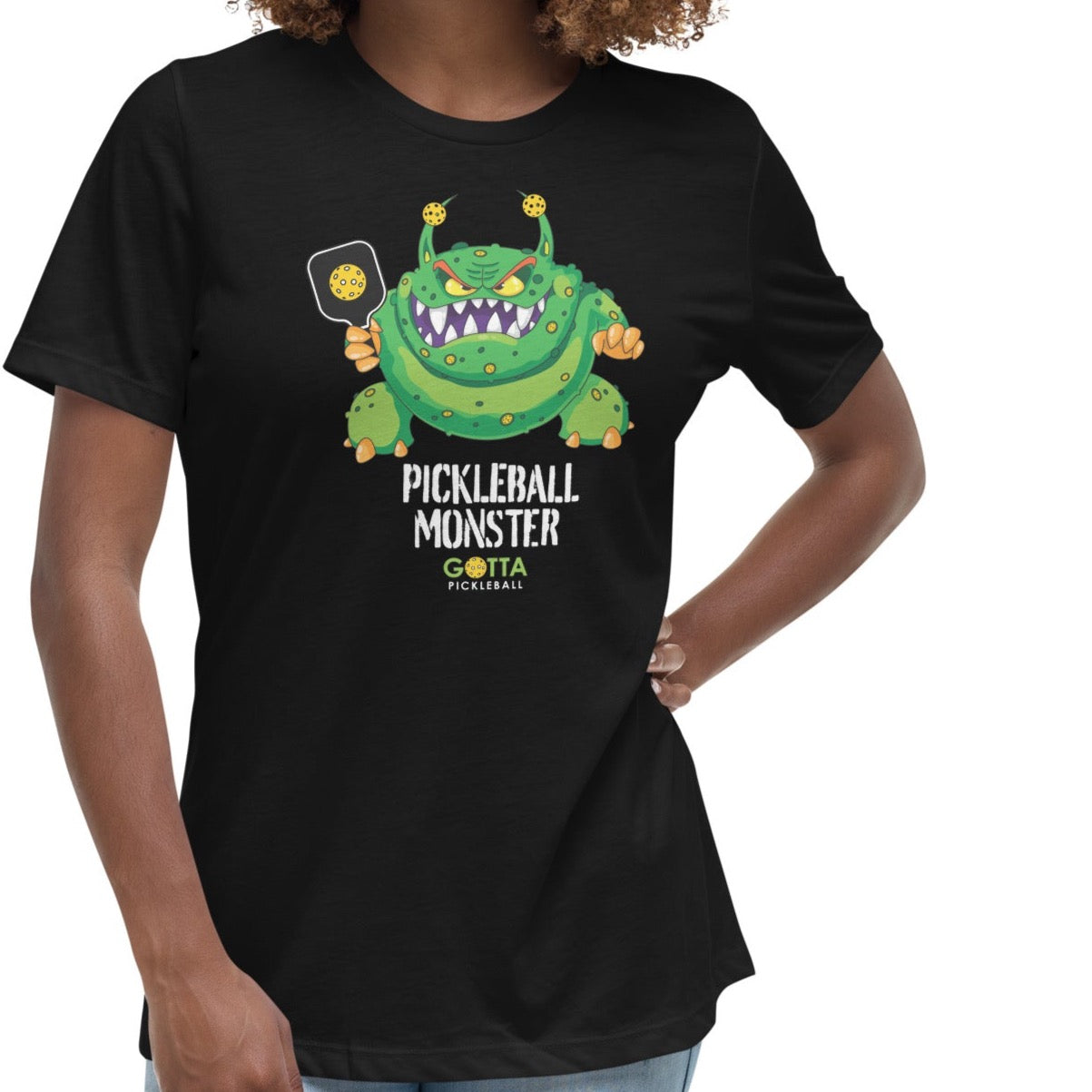 Women's T-Shirt Relaxed: Pickleball Green Monster (more colors)
