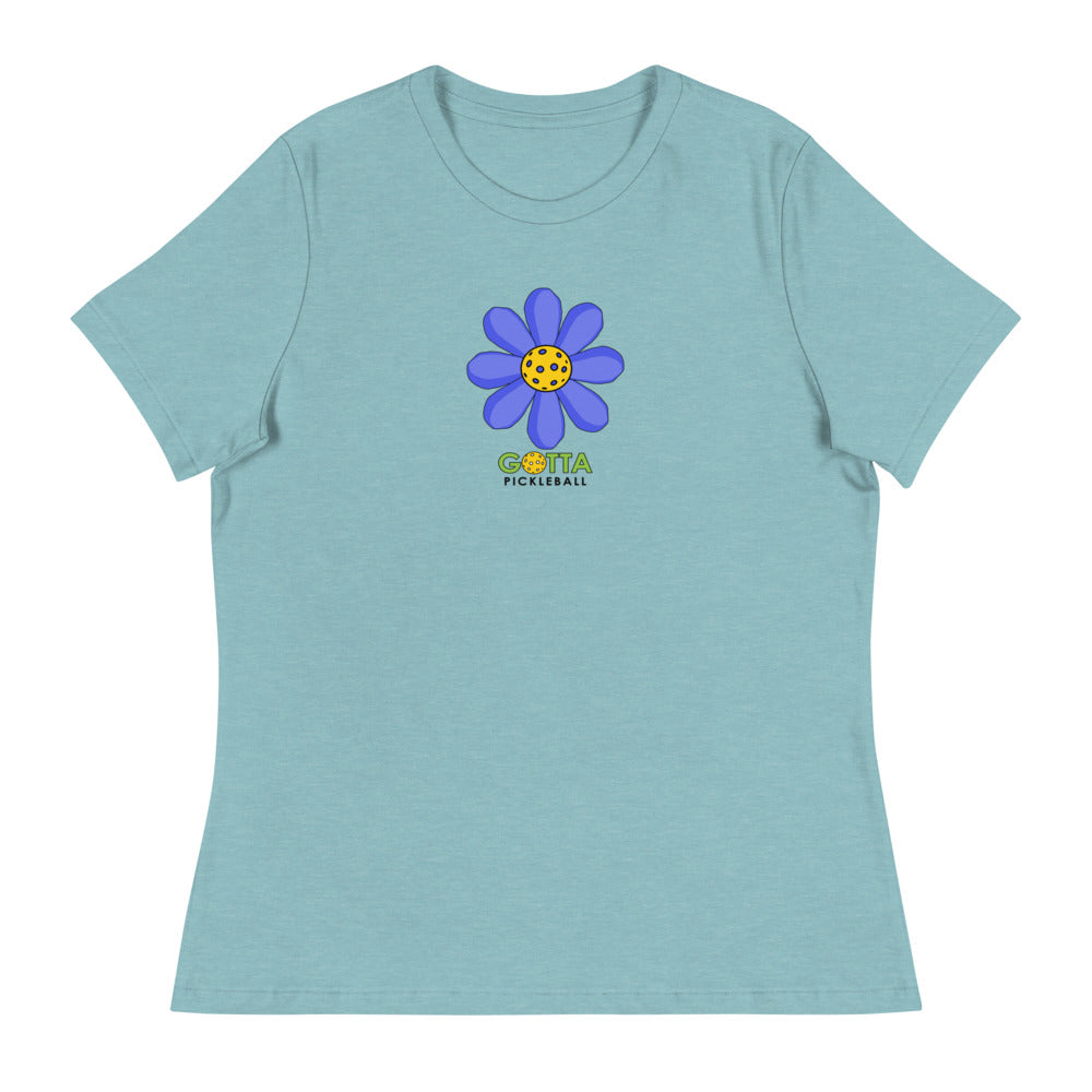 Women's T-Shirt Relaxed: Pickleball Flower Blue (more colors)