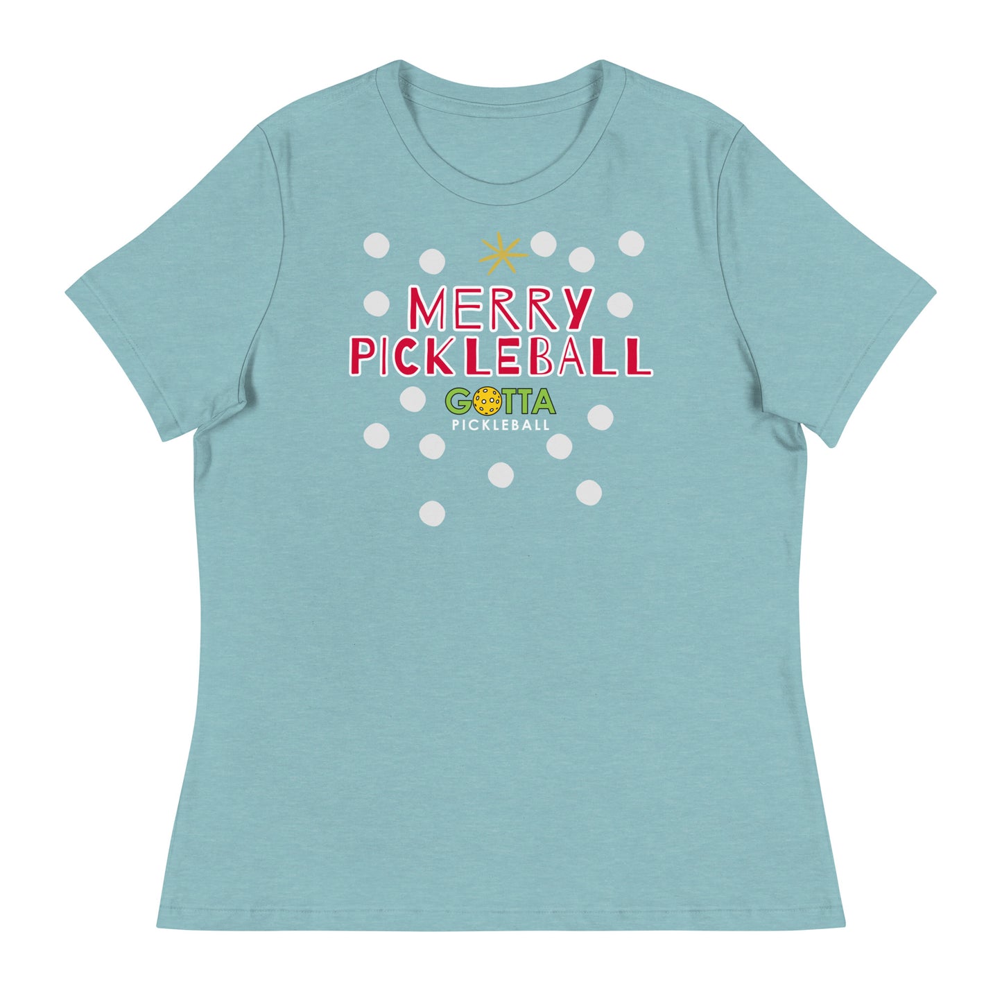 Women's T-Shirt Relaxed: Merry Pickleball Snow (more colors)