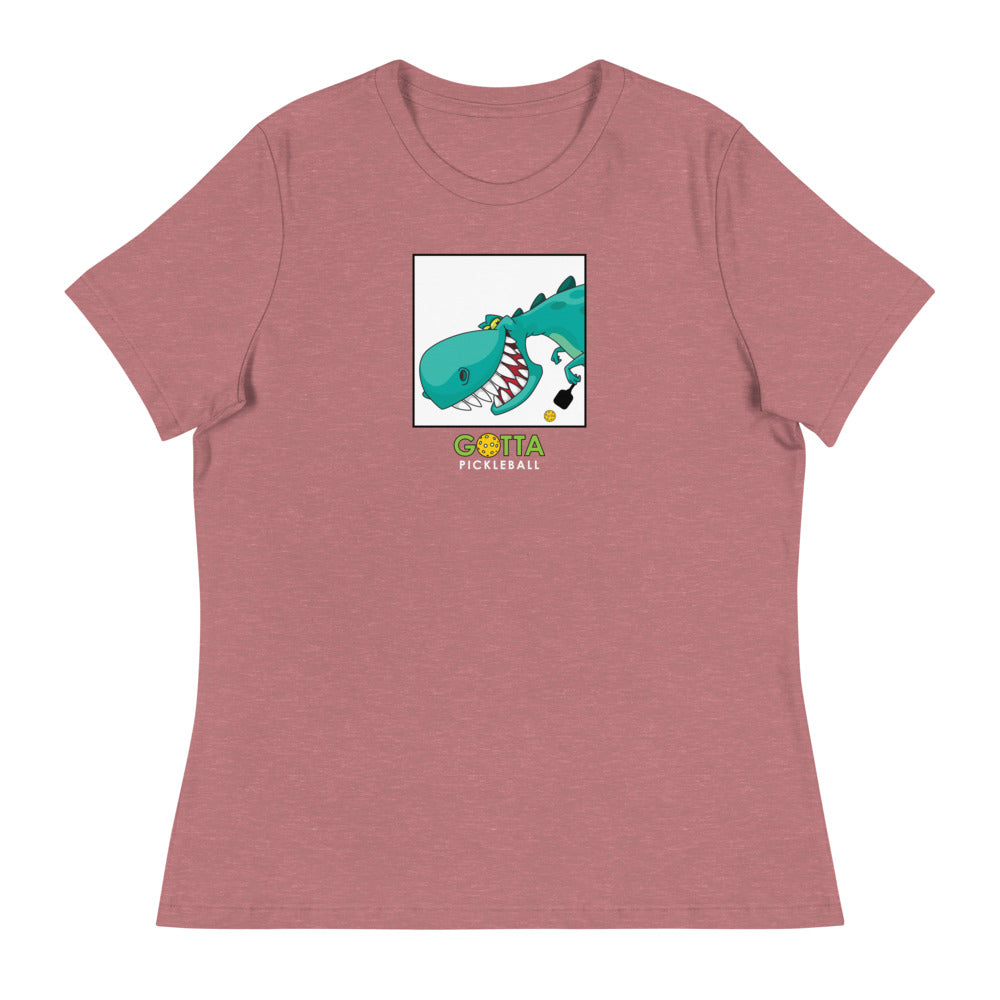 Women's T-Shirt Relaxed: Pickleball Dinosaur (more colors)