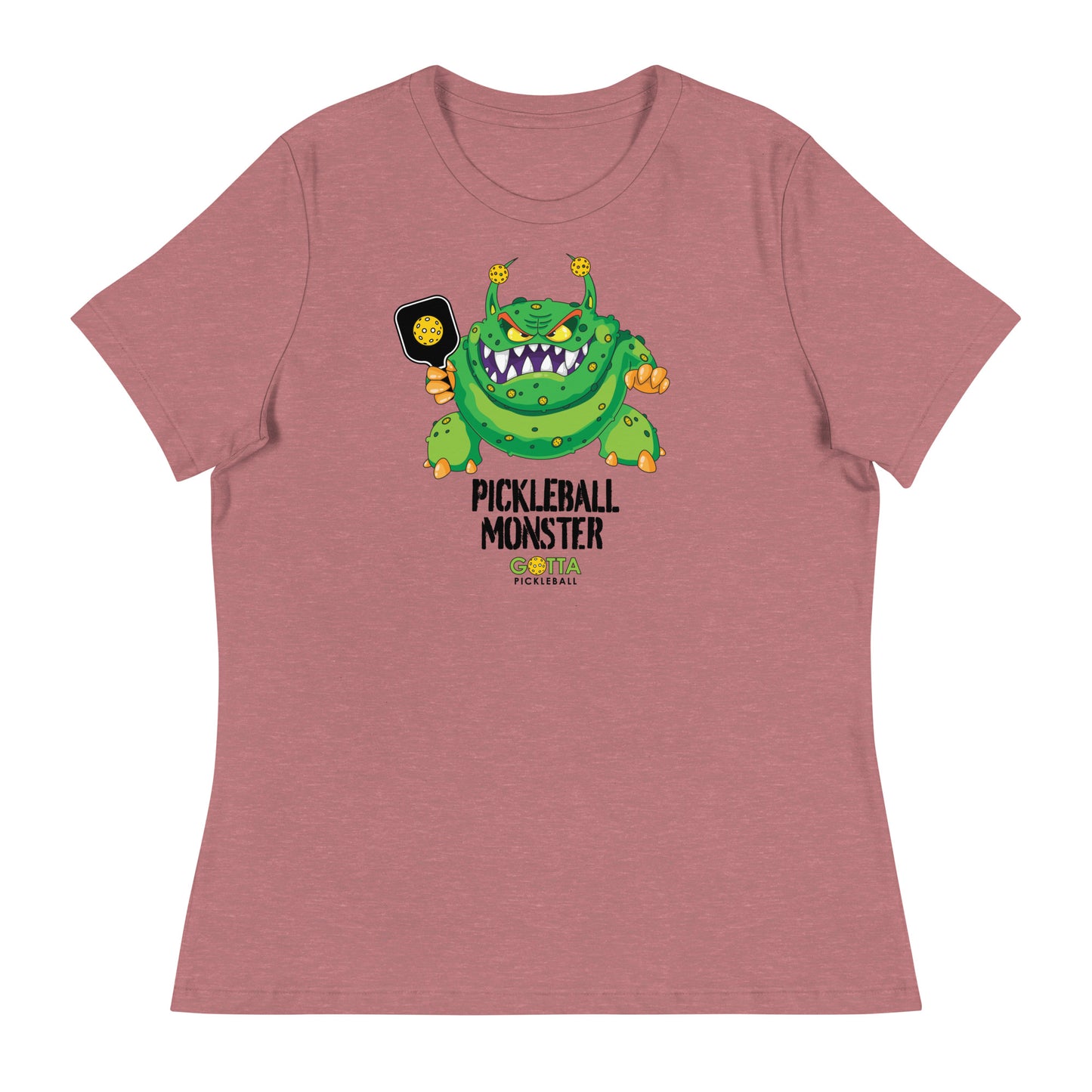 Women's T-Shirt Relaxed: Pickleball Green Monster (more colors)