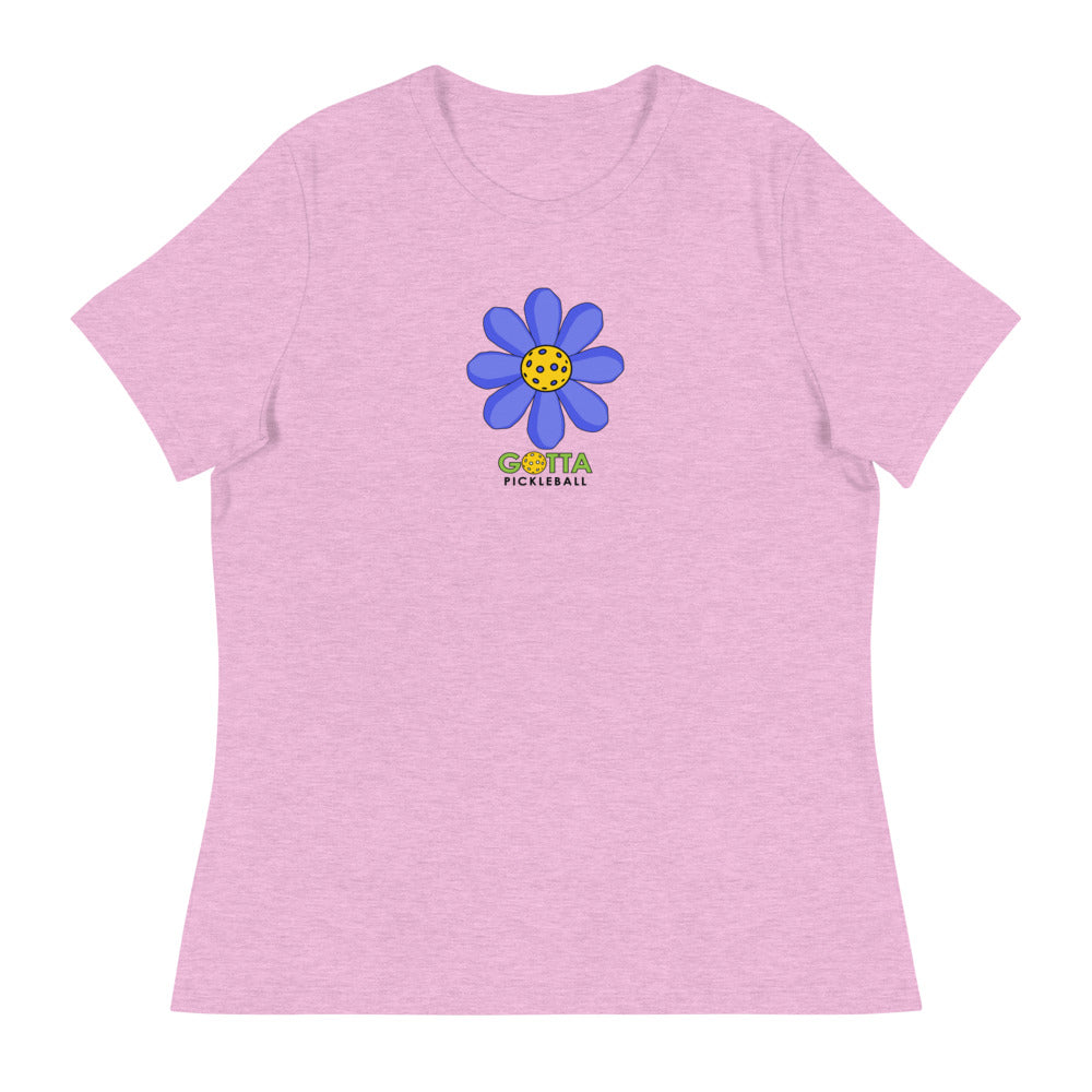 Women's T-Shirt Relaxed: Pickleball Flower Blue (more colors)