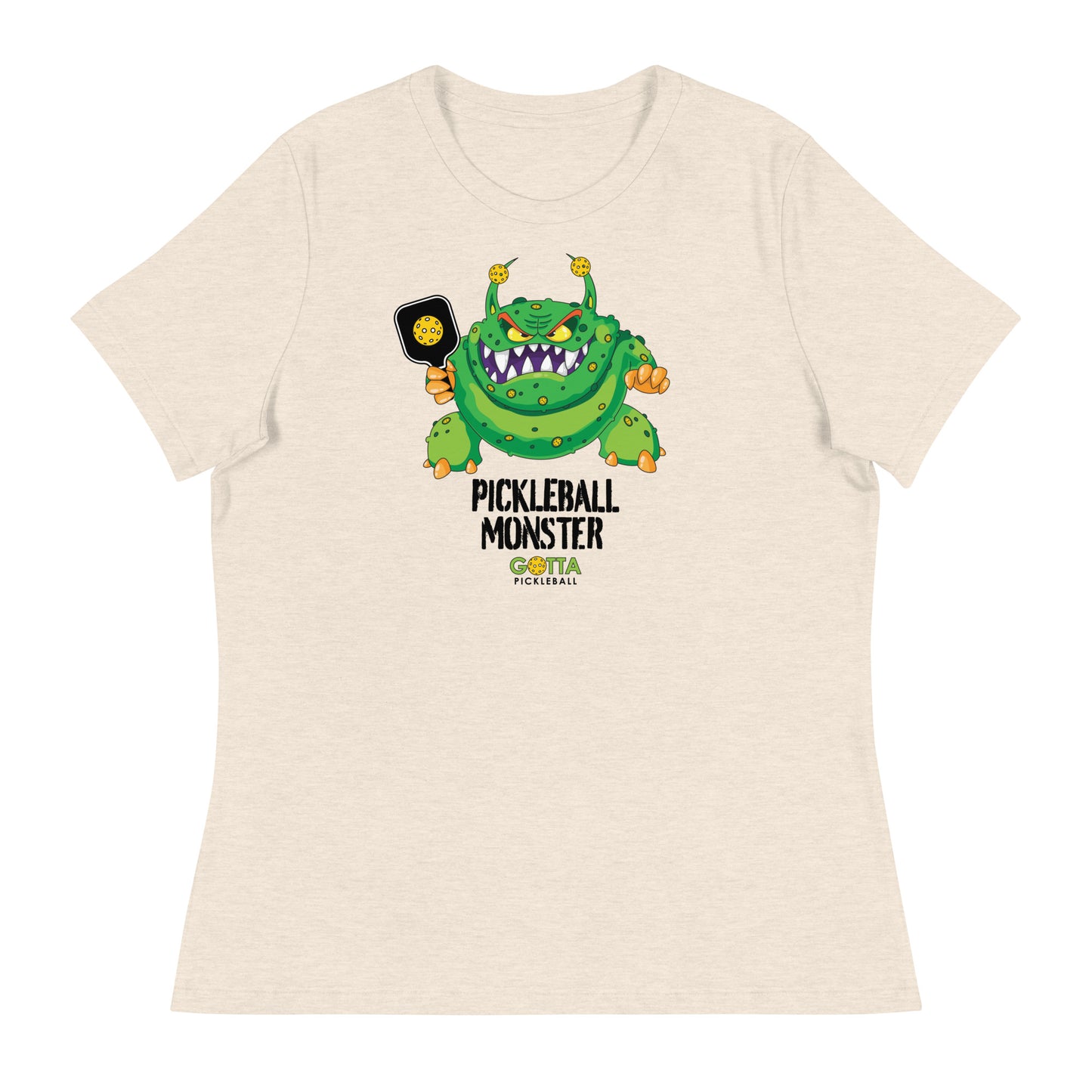Women's T-Shirt Relaxed: Pickleball Green Monster (more colors)