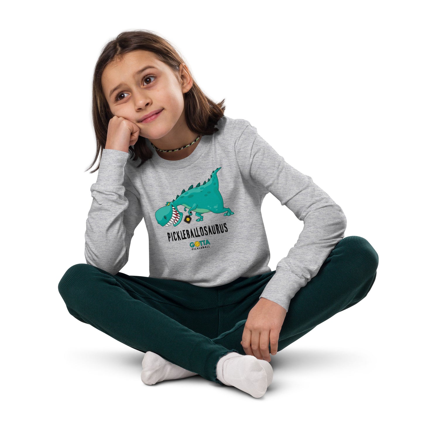 Youth Long Sleeve Shirt: GOTTA PICKLEBALLOSAURUS (more colors)