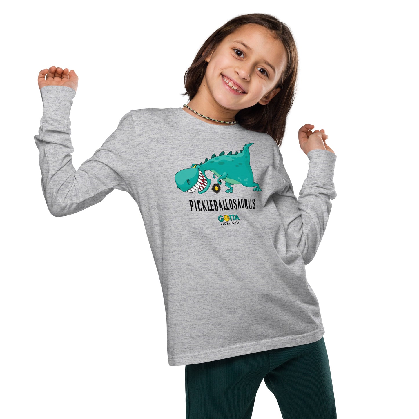Youth Long Sleeve Shirt: GOTTA PICKLEBALLOSAURUS (more colors)