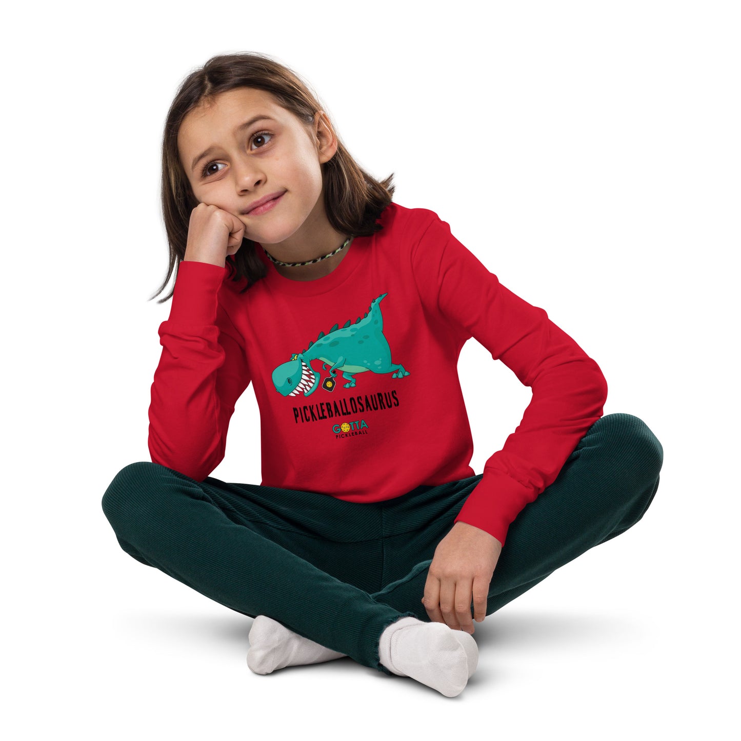 Youth Long Sleeve Shirt: GOTTA PICKLEBALLOSAURUS (more colors)